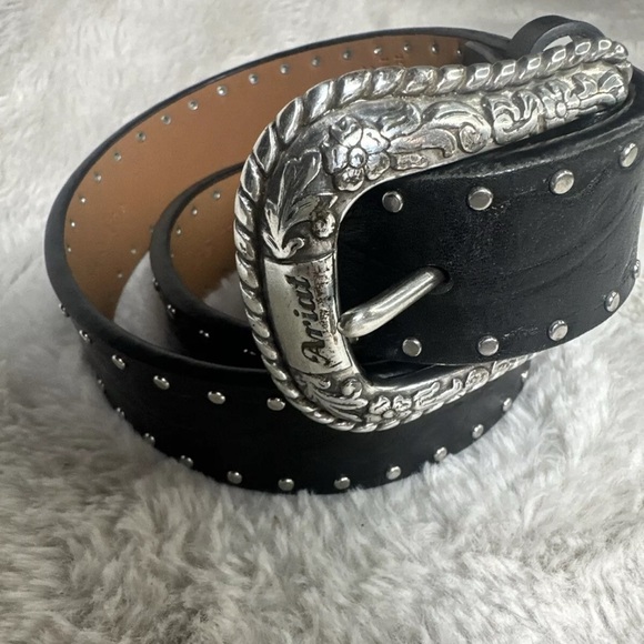 Ariat Studded Belt w/ Tooled Leather Detail - Picture 3 of 8